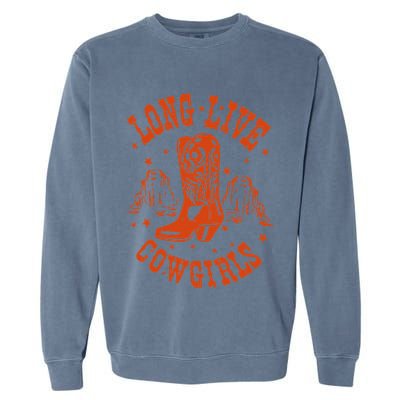 Long Live Howdy Rodeo Western Country Southern Cow Garment-Dyed Sweatshirt