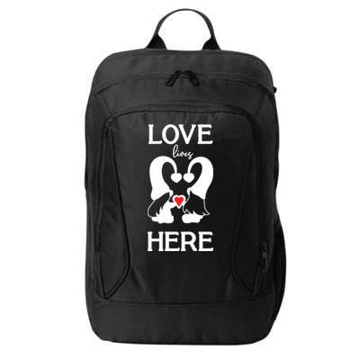 Love Lives Here Happy Valentines Gnome Heart City Backpack