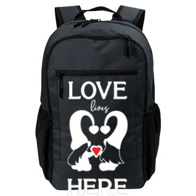 Love Lives Here Happy Valentines Gnome Heart Daily Commute Backpack