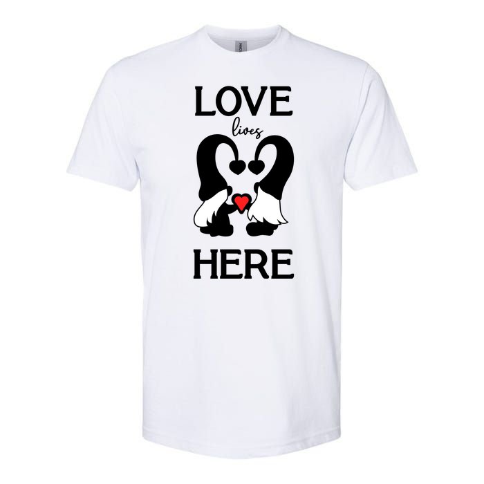 Love Lives Here Happy Valentines Gnome Heart Softstyle CVC T-Shirt