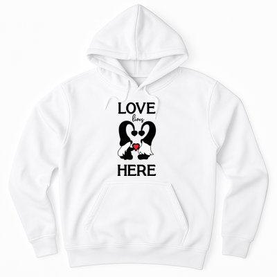 Love Lives Here Happy Valentines Gnome Heart Hoodie