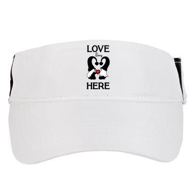 Love Lives Here Happy Valentines Gnome Heart Adult Drive Performance Visor