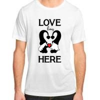 Love Lives Here Happy Valentines Gnome Heart Adult ChromaSoft Performance T-Shirt