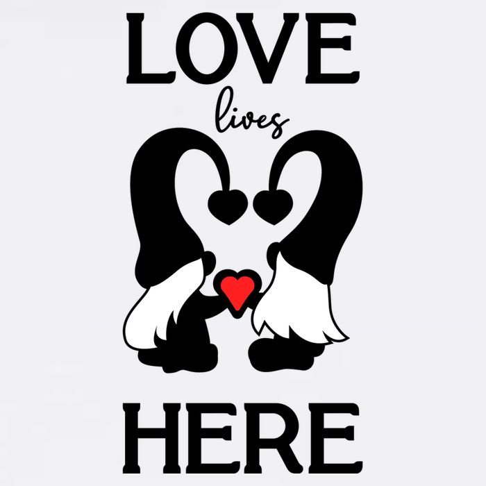 Love Lives Here Happy Valentines Gnome Heart Flatbill Hat