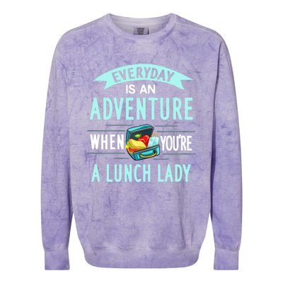 Lunch Lady Holiday Gift School Cafeteria Worker Colorblast Crewneck Sweatshirt