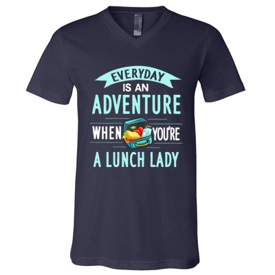 Lunch Lady Holiday Gift School Cafeteria Worker V-Neck T-Shirt