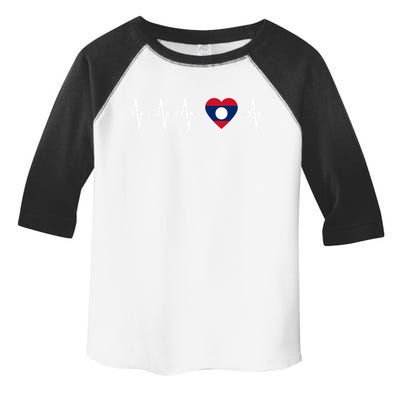 Laotian Lao Heartbeat I Love Laos Flag Country Gift Funny Gift Toddler Fine Jersey T-Shirt