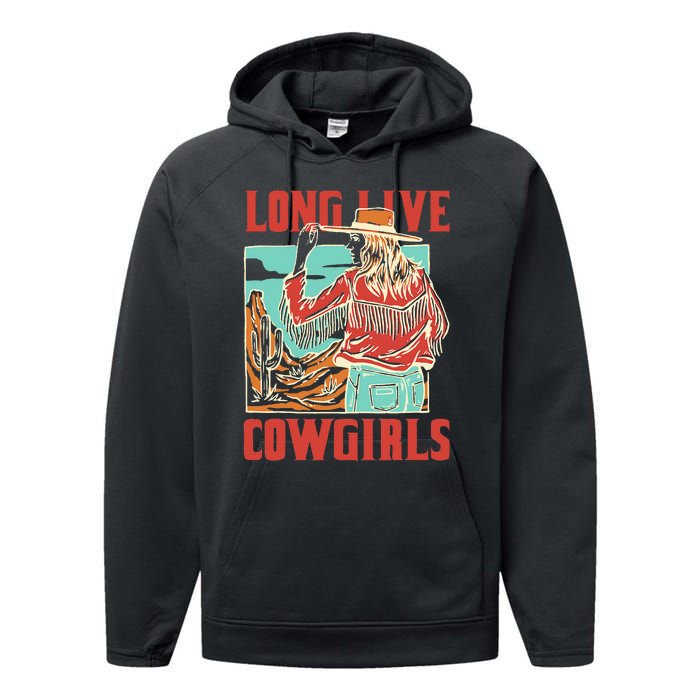 Long Live Howdy Cowgirl Western Country Cowboy Performance Fleece Hoodie