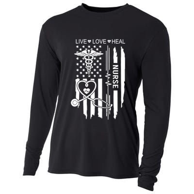 Live Love Heal Nurse Week Gift Nurse Nurse Gift Appreciation Nurse Cooling Performance Long Sleeve Crew