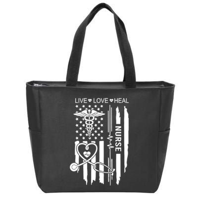 Live Love Heal Nurse Week Gift Nurse Nurse Gift Appreciation Nurse Zip Tote Bag