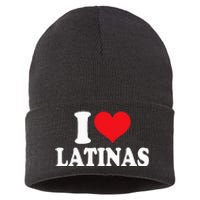 Latinas Love Heart shaped Latin Pride Design Sustainable Knit Beanie