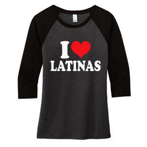 Latinas Love Heart shaped Latin Pride Design Women's Tri-Blend 3/4-Sleeve Raglan Shirt