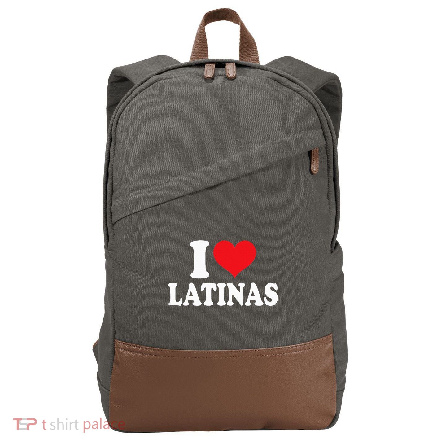 Latinas Love Heart shaped Latin Pride Design Cotton Canvas Backpack