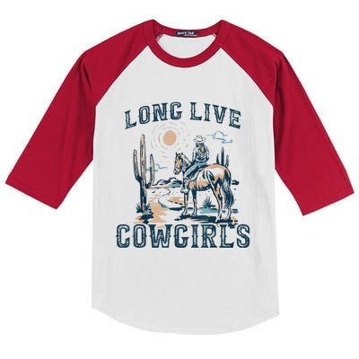 Long Live Howdy Rodeo Western Country Southern Cowgirls Kids Colorblock Raglan Jersey