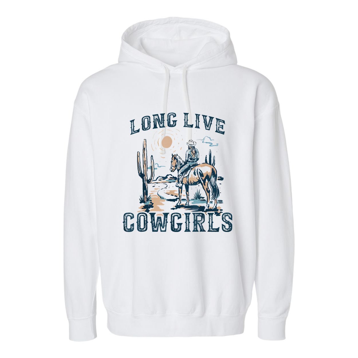 Long Live Howdy Rodeo Western Country Southern Cowgirls Garment-Dyed Fleece Hoodie