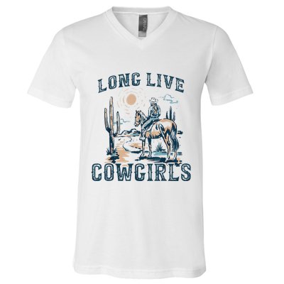 Long Live Howdy Rodeo Western Country Southern Cowgirls V-Neck T-Shirt