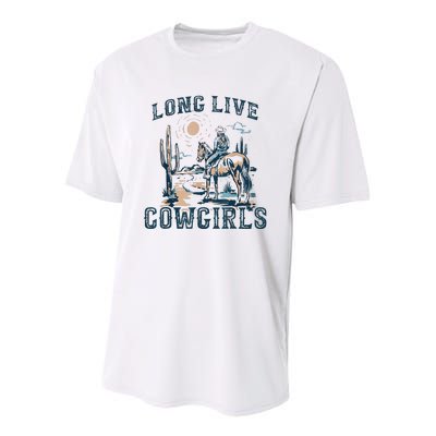 Long Live Howdy Rodeo Western Country Southern Cowgirls Youth Performance Sprint T-Shirt