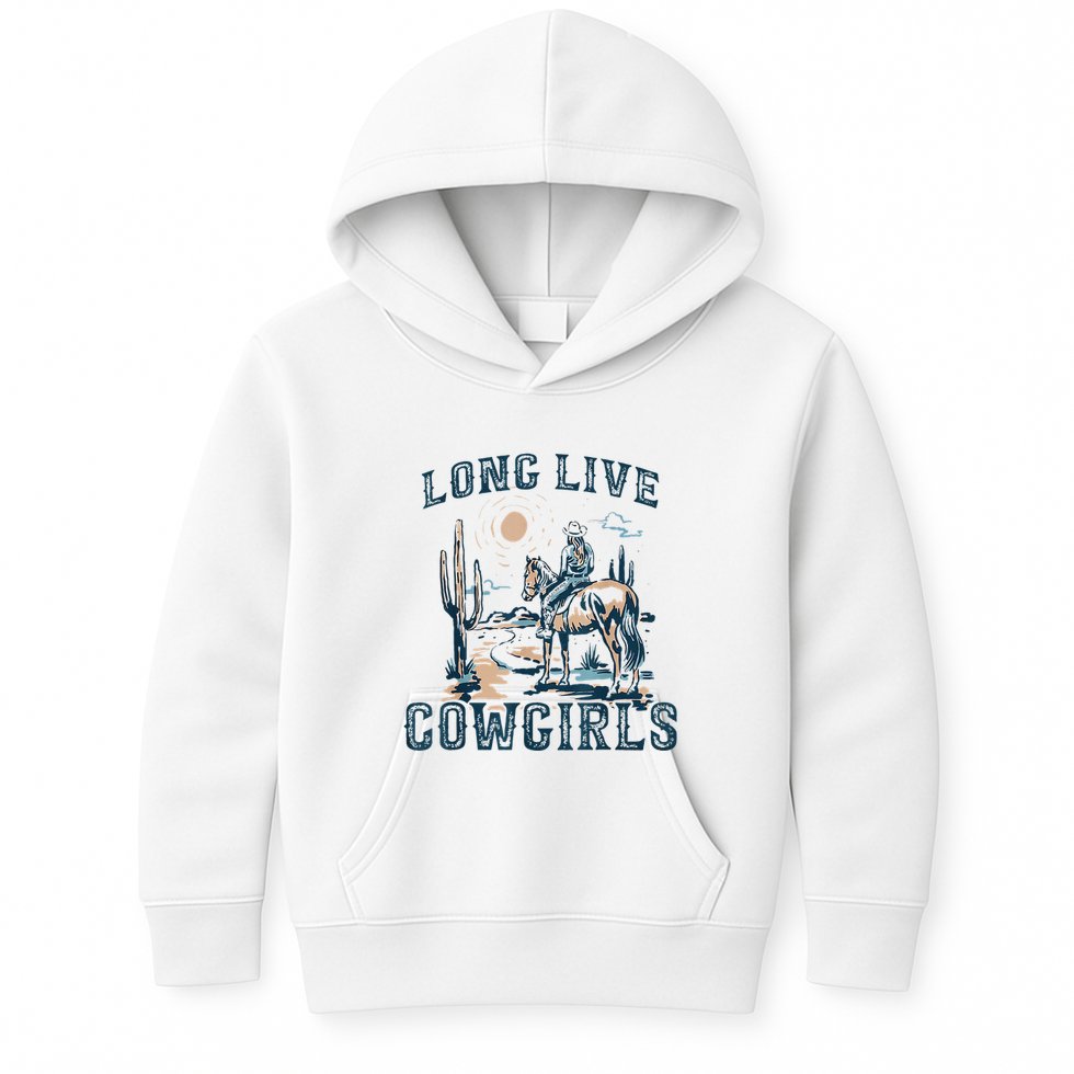 Long Live Howdy Rodeo Western Country Southern Cowgirls Kids Hoodie