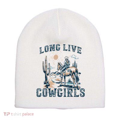 Long Live Howdy Rodeo Western Country Southern Cowgirls Short Acrylic Beanie
