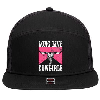 Long Live Howdy Rodeo Western Country 7 Panel Mesh Trucker Snapback Hat