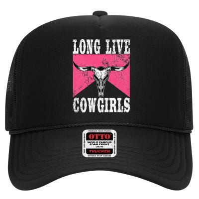 Long Live Howdy Rodeo Western Country High Crown Mesh Back Trucker Hat