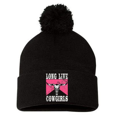 Long Live Howdy Rodeo Western Country Pom Pom 12in Knit Beanie