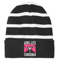 Long Live Howdy Rodeo Western Country Striped Beanie with Solid Band