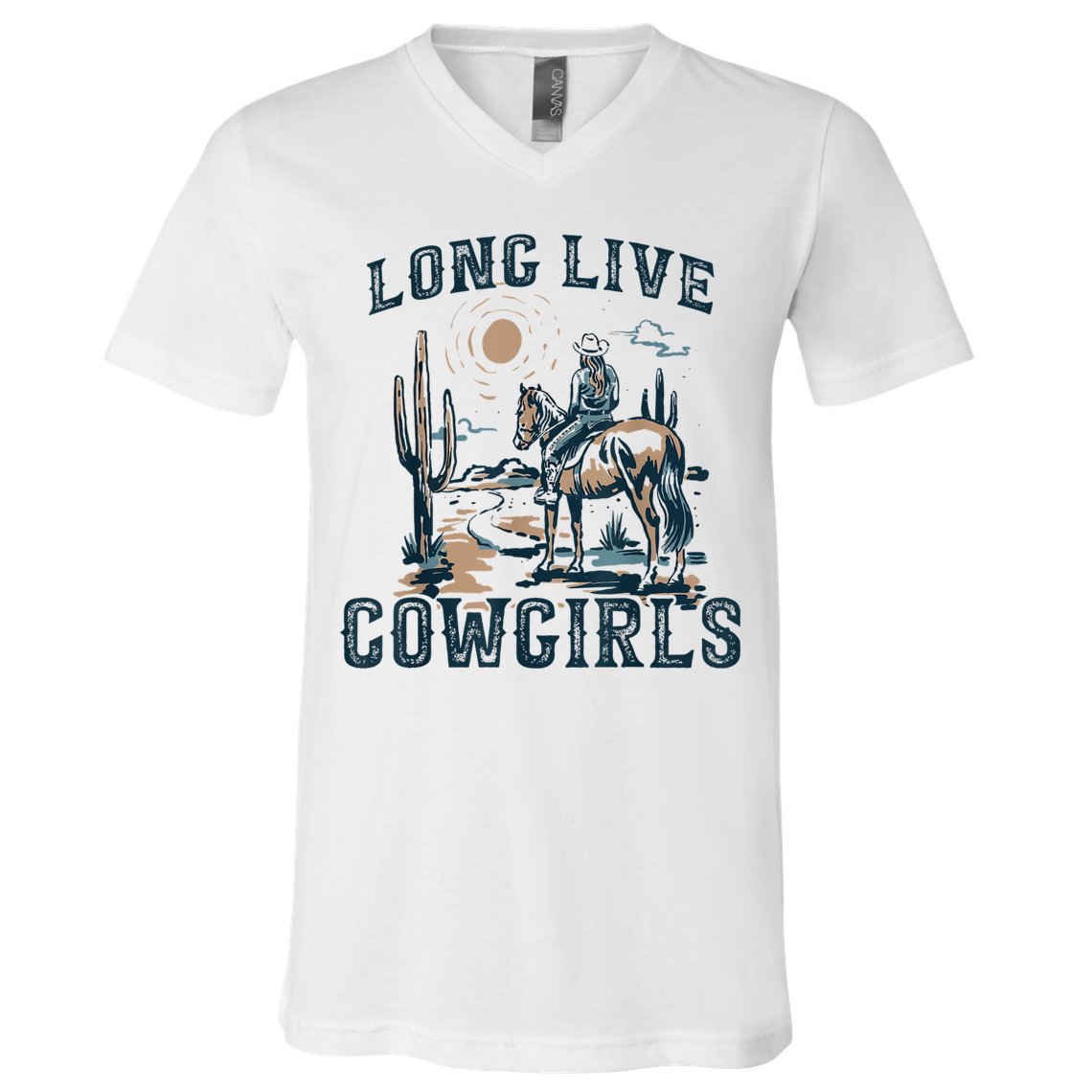 Long Live Howdy Rodeo Western Country Southern Cowgirls V-Neck T-Shirt