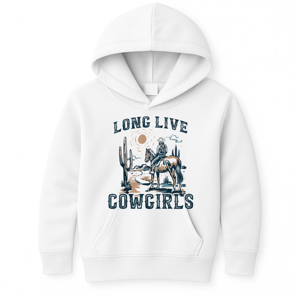 Long Live Howdy Rodeo Western Country Southern Cowgirls Kids Hoodie