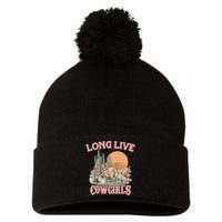 Long Live Howdy Rodeo Western Country Southern Cowgirls Pom Pom 12in Knit Beanie