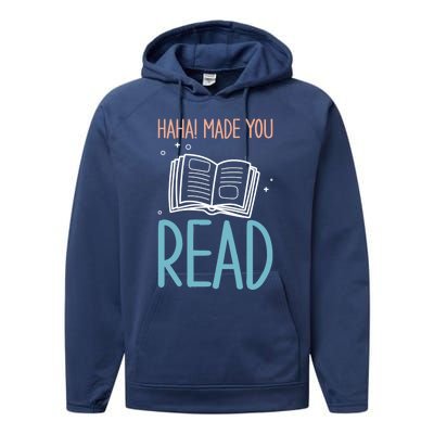 Library Lady Haha Made You Read Librarians School Librarians Meaningful Gift Performance Fleece Hoodie