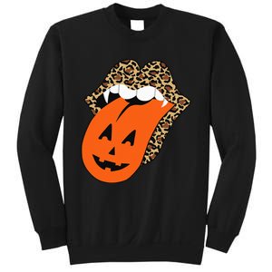 Leopard Lips Halloween Lips Vampire Mouth Pumpkin Tongue Sweatshirt