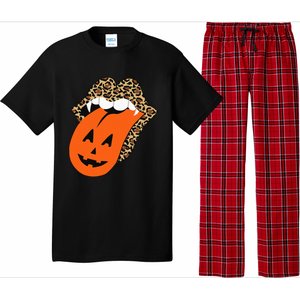 Leopard Lips Halloween Lips Vampire Mouth Pumpkin Tongue Pajama Set