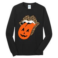 Leopard Lips Halloween Lips Vampire Mouth Pumpkin Tongue Tall Long Sleeve T-Shirt