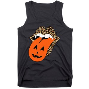 Leopard Lips Halloween Lips Vampire Mouth Pumpkin Tongue Tank Top