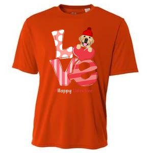 Love Labrador Happy Valentine Day Labrador Lover Gift Cooling Performance Crew T-Shirt