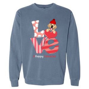 Love Labrador Happy Valentine Day Labrador Lover Gift Garment-Dyed Sweatshirt