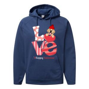 Love Labrador Happy Valentine Day Labrador Lover Gift Performance Fleece Hoodie