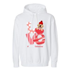 Love Labrador Happy Valentine Day Labrador Lover Gift Garment-Dyed Fleece Hoodie