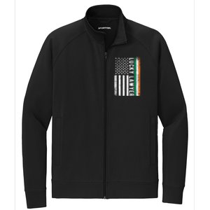 Lucky Lawyer Irish American Flag St Patricks Day Gift Stretch Full-Zip Cadet Jacket