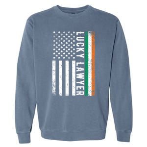 Lucky Lawyer Irish American Flag St Patricks Day Gift Garment-Dyed Sweatshirt