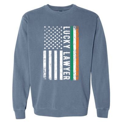 Lucky Lawyer Irish American Flag St Patricks Day Gift Garment-Dyed Sweatshirt