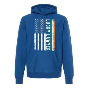 Lucky Lawyer Irish American Flag St Patricks Day Gift Premium Hoodie