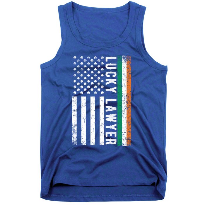 Lucky Lawyer Irish American Flag St Patricks Day Gift Tank Top