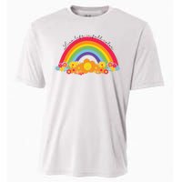 Live Life In Full Color Rainbow Peace Floral Cooling Performance Crew T-Shirt