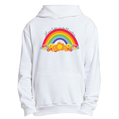 Live Life In Full Color Rainbow Peace Floral Urban Pullover Hoodie