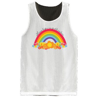 Live Life In Full Color Rainbow Peace Floral Mesh Reversible Basketball Jersey Tank