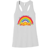 Live Life In Full Color Rainbow Peace Floral Women's Racerback Tank