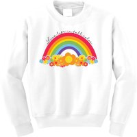 Live Life In Full Color Rainbow Peace Floral Kids Sweatshirt