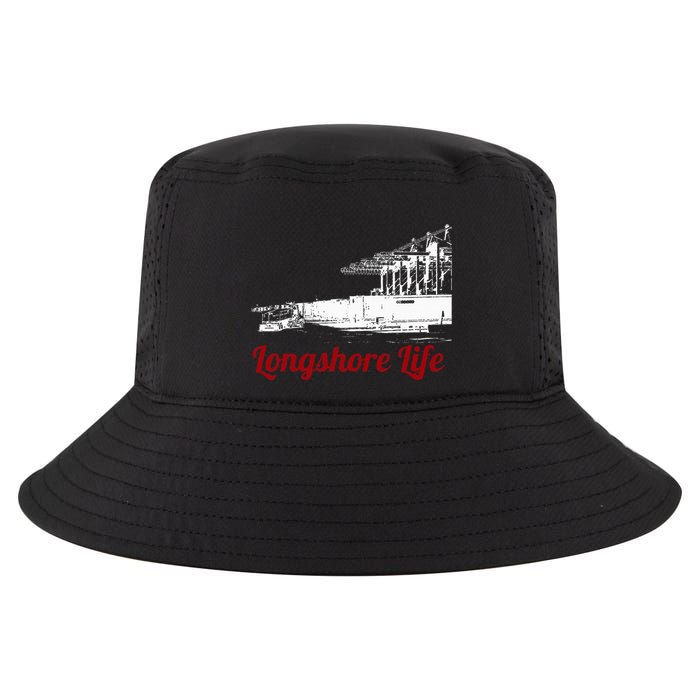 Longshore Life Ilwu Cranes Containers Utr Cool Comfort Performance Bucket Hat